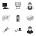 A set of icons on the theme of construction and architects. Builders, architects, and subjects for construction