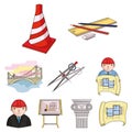 A set of icons on the theme of construction and architects.