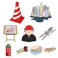 A set of icons on the theme of construction and architects.