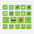 Set of icons on the theme of design with shadow light green