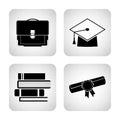 Set of icons on a theme of education Royalty Free Stock Photo