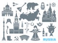 Set of icons on the theme of Russia Royalty Free Stock Photo