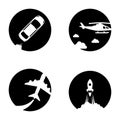 Set of icon on a theme Transport