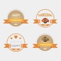 Set of icons on a theme of vintage Thanksgiving. Royalty Free Stock Photo