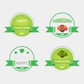 Set of icons on a theme of vintage Thanksgiving. Royalty Free Stock Photo