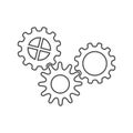 Set of icons of three cog wheels / gears Royalty Free Stock Photo