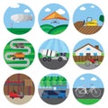 Set Of Icons Of Transport