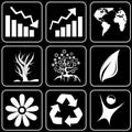 Set of icons (trees, nature, ecology)