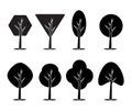 Set of icons of trees.