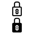 Set icons of two locks closed. Vector isolated on white background.