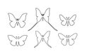 Set of icons of various moth isolated on white Royalty Free Stock Photo