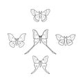 Set of icons of various moth isolated on white Royalty Free Stock Photo