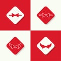 Set icons with vector bow tie Royalty Free Stock Photo