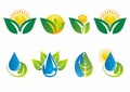 Set of icons for water and nature Royalty Free Stock Photo