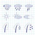 Set of icons of weather