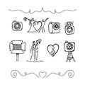Set icons about wedding photography