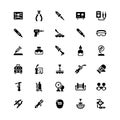Set icons of welding and soldering