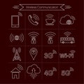 Set of icons of wireless communications