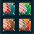Set of icons of womens manicure. PS10