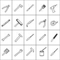 Set of icons of working tools for repair and construction.