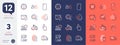 Set of Idea, Hand click and Fake internet line icons. For design. Vector