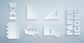 Set Idea, speech bubble, Triangular ruler, Spiral notebook, Calendar first september date, Clipboard with checklist and