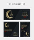 Set of Iftar Party invitation, Iftar mean is breakfasting. social media template with islamic background design