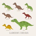 Set of Iguanodonts dinosaurs Royalty Free Stock Photo