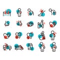 Set of illness icons. Vector illustration decorative design