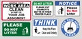 Signs to keep the workplace clean