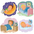 Set illustration babies sleep