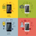 Set illustration - mobile technology