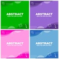 Set Vector of abstract background pink blue green violet color. Good to use for banner, social media, poster and flyer template Royalty Free Stock Photo