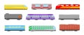 The Set Of Vector Illustrations Of Nine Different Kinds Of Trains Royalty Free Stock Photo