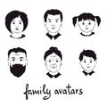 Set illustrations -- family avatars