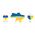 A set of illustrations in the national colors of the state of Ukraine.