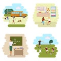 Set illustrations of school