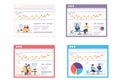 Set of illustrations about statistics of illnesses. Data chart poster. People help patients to heal