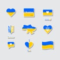 A set of illustrations on the theme of the state of Ukraine.