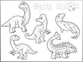 Set of images of dinosaurs
