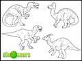 Set of images of dinosaurs