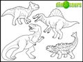 Set of images of dinosaurs