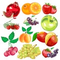 Set of images of fruits Royalty Free Stock Photo