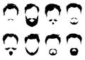 Set of images of male with hairstyles and beards