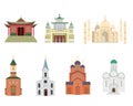 A set of temples of different religions