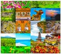 Set from images with views of Bali island Royalty Free Stock Photo