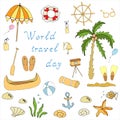 Set of images for the World Tourism Day: marine theme
