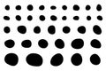 Set of Imperfect Doodle Circle Shapes. Black silhouettes of imperfect circles.