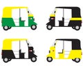 set of Indian Auto rickshaw Vector illustration