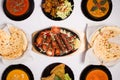 Set of Indian food dishes